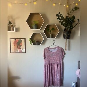 Floral Pink Short Sleeve Dress